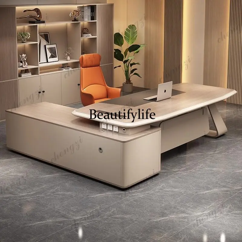 A68 Luxury Modern Executive Desk 1.6-3.0M Minimalist CEO Boss Desk High-End Manager Workstation for Executive Office Premium