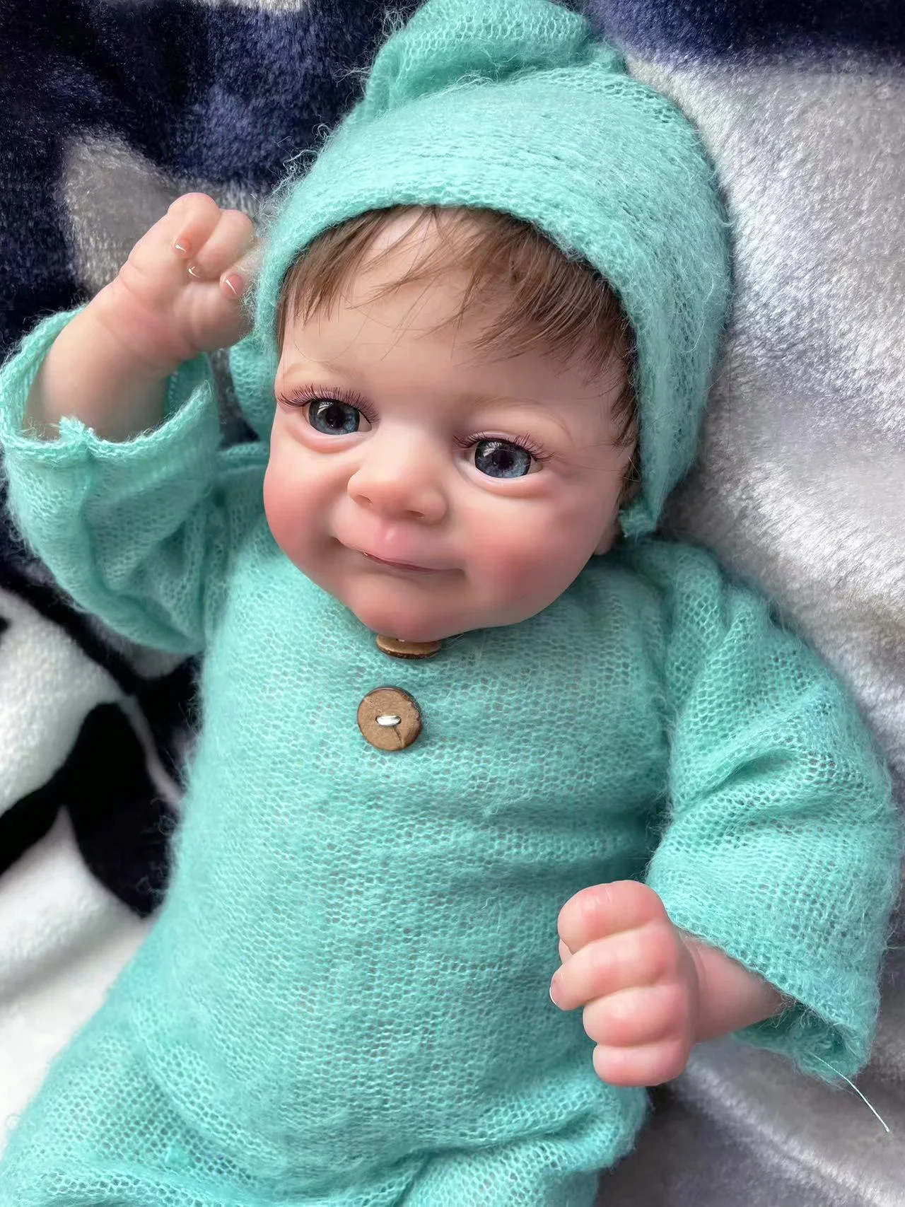 18inch Flynn Elf Newborn Baby Reborn Doll Lifelike Soft Touch Cuddly Baby Multiple Layers Painting 3D Skin