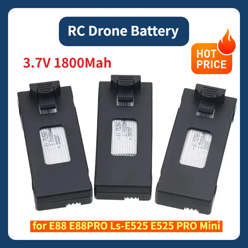 

3.7V 1800mah RC Drone Battery Accessory for E88 E88PRO Ls-E525 E525 PRO Mini Uav Drone Battery Special Rc Part