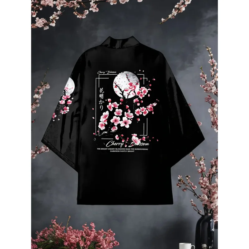 Japanese Kimono Cardigan Printed Traditional Role-playing Half Sleeved Cardigan Clothing for Men and Women