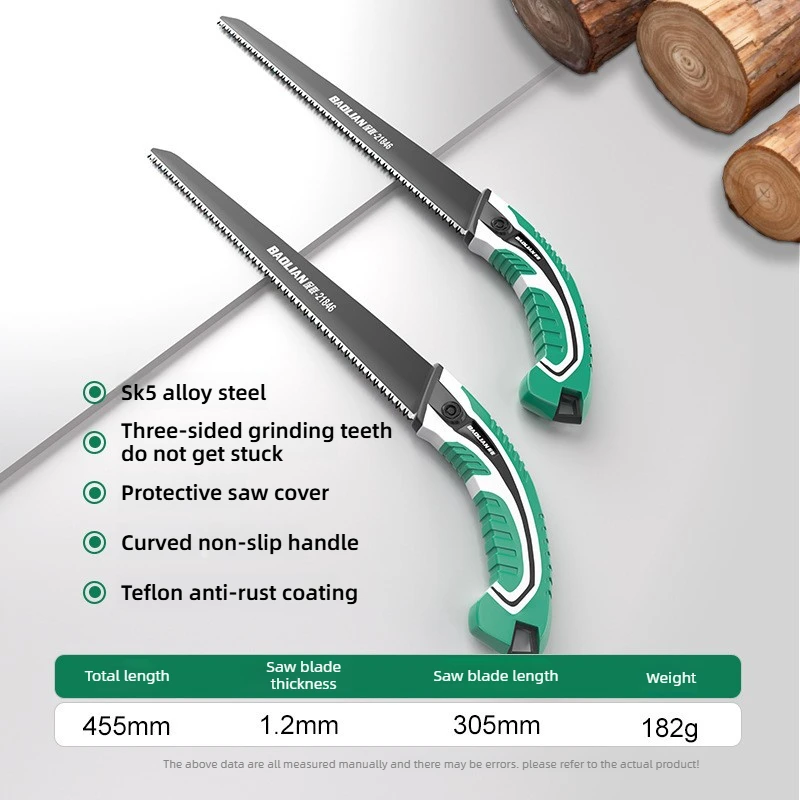 BAOLIAN SK5 High Hardness Steel Garden Logging Saw with Three Sided Grinding Teeth PTFE Coated for Anti-Rust Fast Cutting