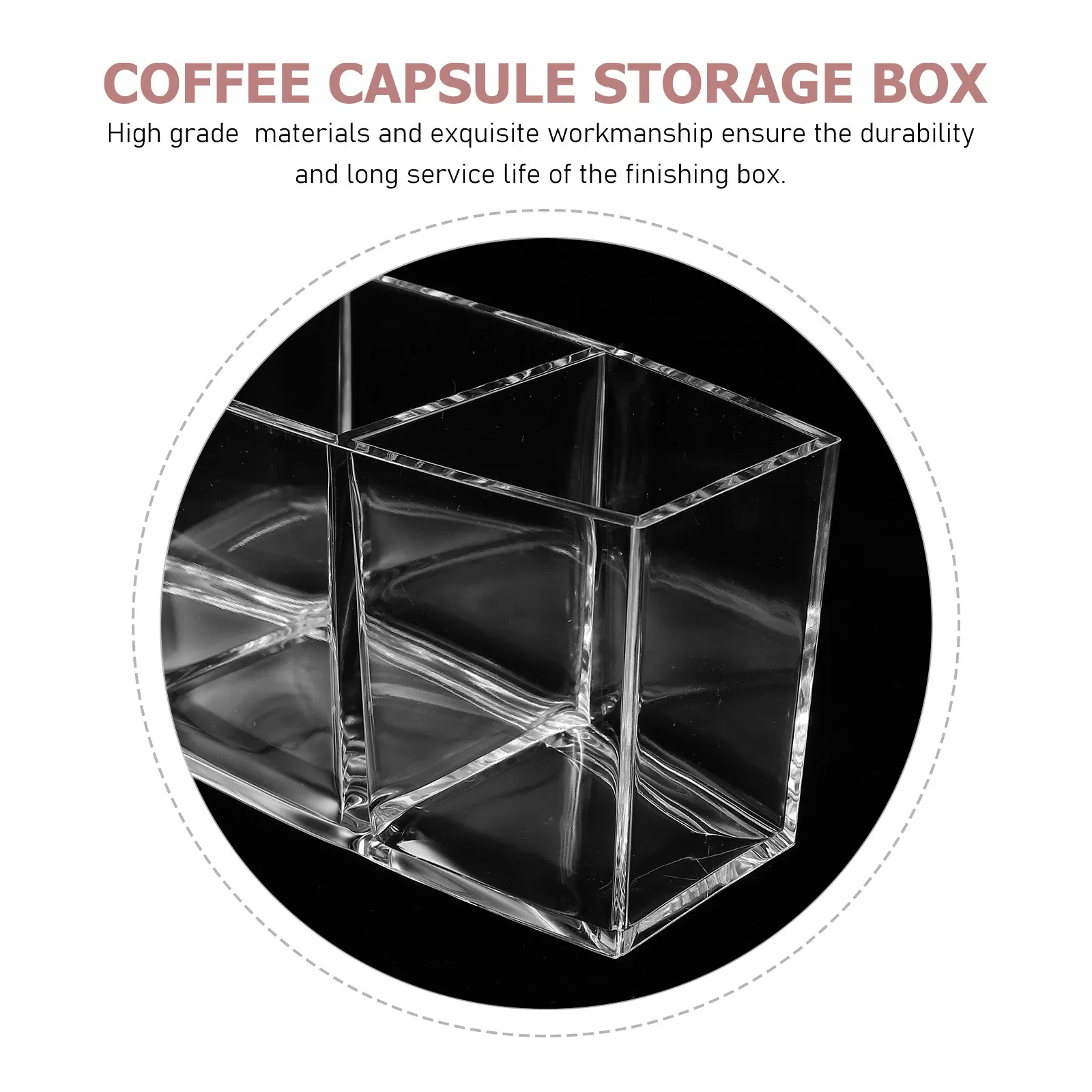 

Transparent Acrylic Coffee Capsule Organizer Box With Compartments For Easy Sorting Storage Coffee Bar Accessories Kitchen