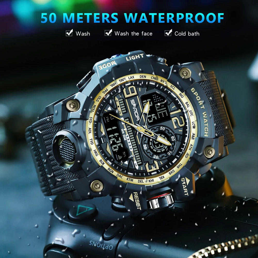 Sanda 2022 G Style New Men\'s Watches 50m Waterproof Shock Sports Military Quartz Watch For Male Digital Wristwatch Clock 3133