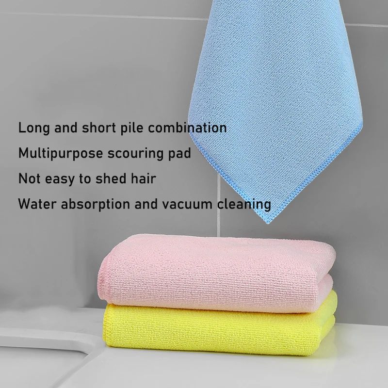 4/8PCS Microfiber Double-sided Scouring Pad  Anti-oil Cleaning Car Adsorption Household Dishwashing Magic Cleaning Towel