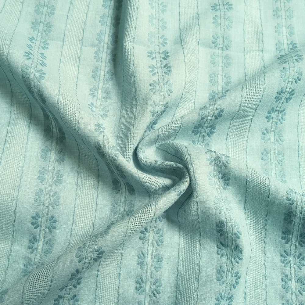 1 Meter x 1,4 Meter Blumen-Jacquard-Baumwollgaze-Stoff für Hemden im Sommer – Detail 3