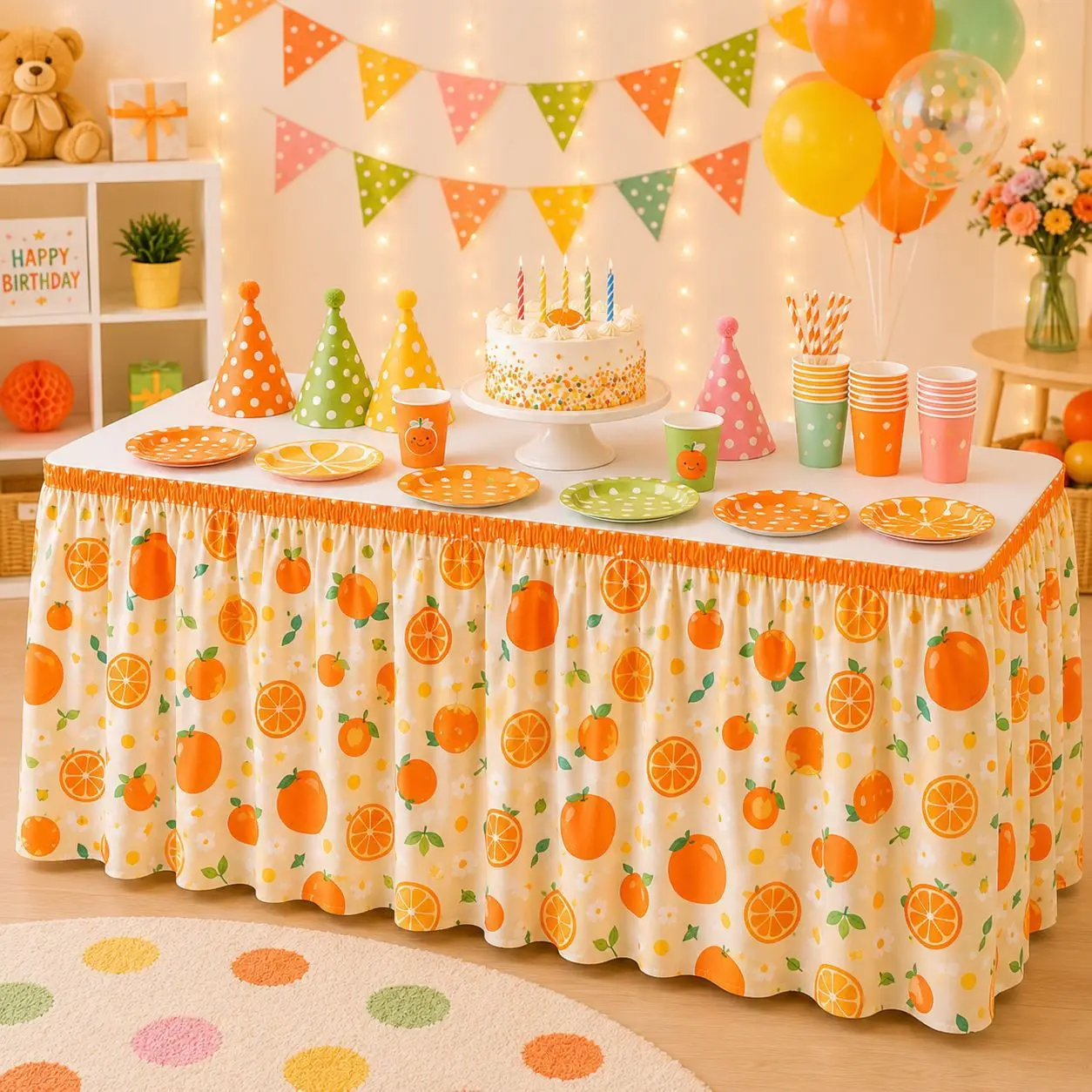 Table Skirt Anti‑Dirt Decorative Hiding Curtain for Table Cabinet Atmosphere Ornament for Party Gathering Home Decor Supplies