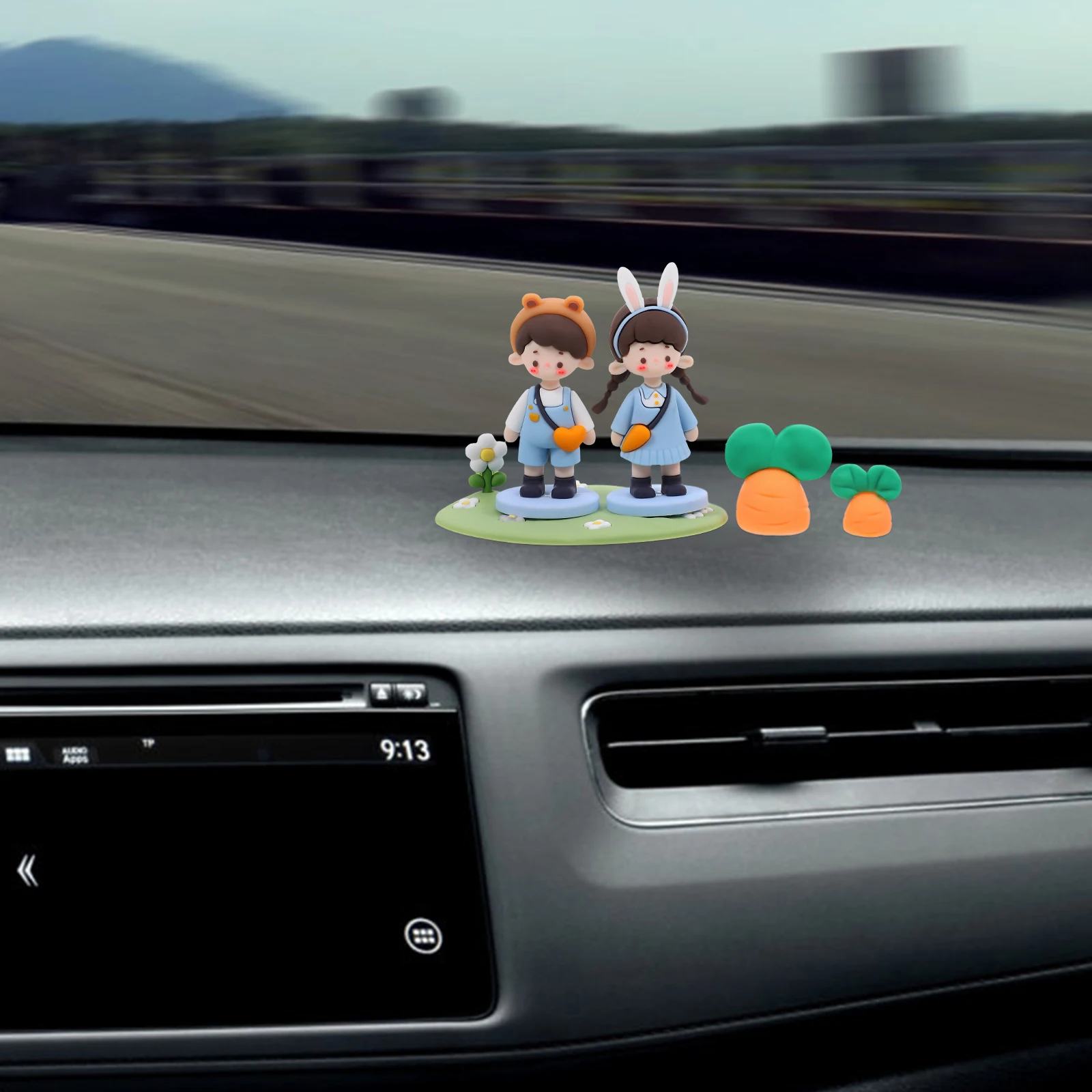 

1Set Car Interior Couples Dashboard Ornaments Cute Couple Decorations Durable Plastic Car Decor Playful Couple Statue