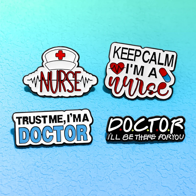 Cute Doctor's Quotes Pins 4-design Enamel About Nurse Doctor Words Brooch Pin For Clothes Backpack Metal Badge Friends Gifts