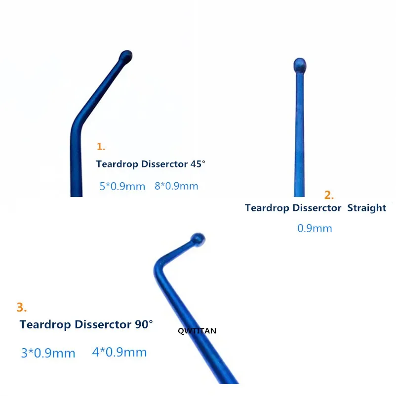 Micro Spatula Dissectors Micro Curette Micro Nerve Pull Hook Titanium 21cm Vessel Hook Micro surgical Hook