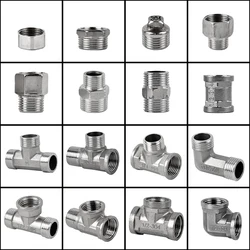 Raccord de tuyau en acier inoxydable 304, conversion de filetage mâle-femelle, adaptateur d'huile d'eau en cuivre, type de té Bsp allergique, 1/2 