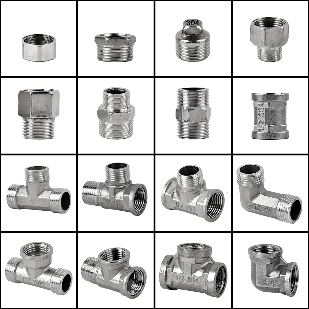 304 Stainless Steel Pipe Fitting Male-Female Thread Conversion Connect 1/2