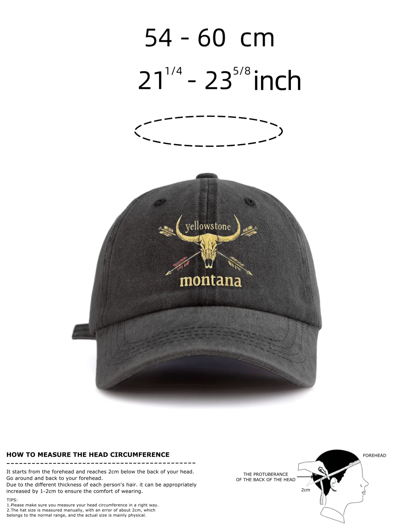 1pc MONTANA Print Washed Baseball Cap for Adults, Minimalist Retro Style Casual Soft Adjustable Dad Hat, Perfect As Gift