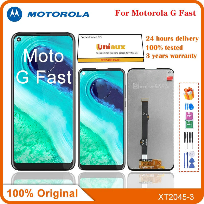 Original LCD Display For Motorola Moto G Fast, Touch Screen Panel, Digitizer Assembly, XT2045-3, Repair Parts, 6.4