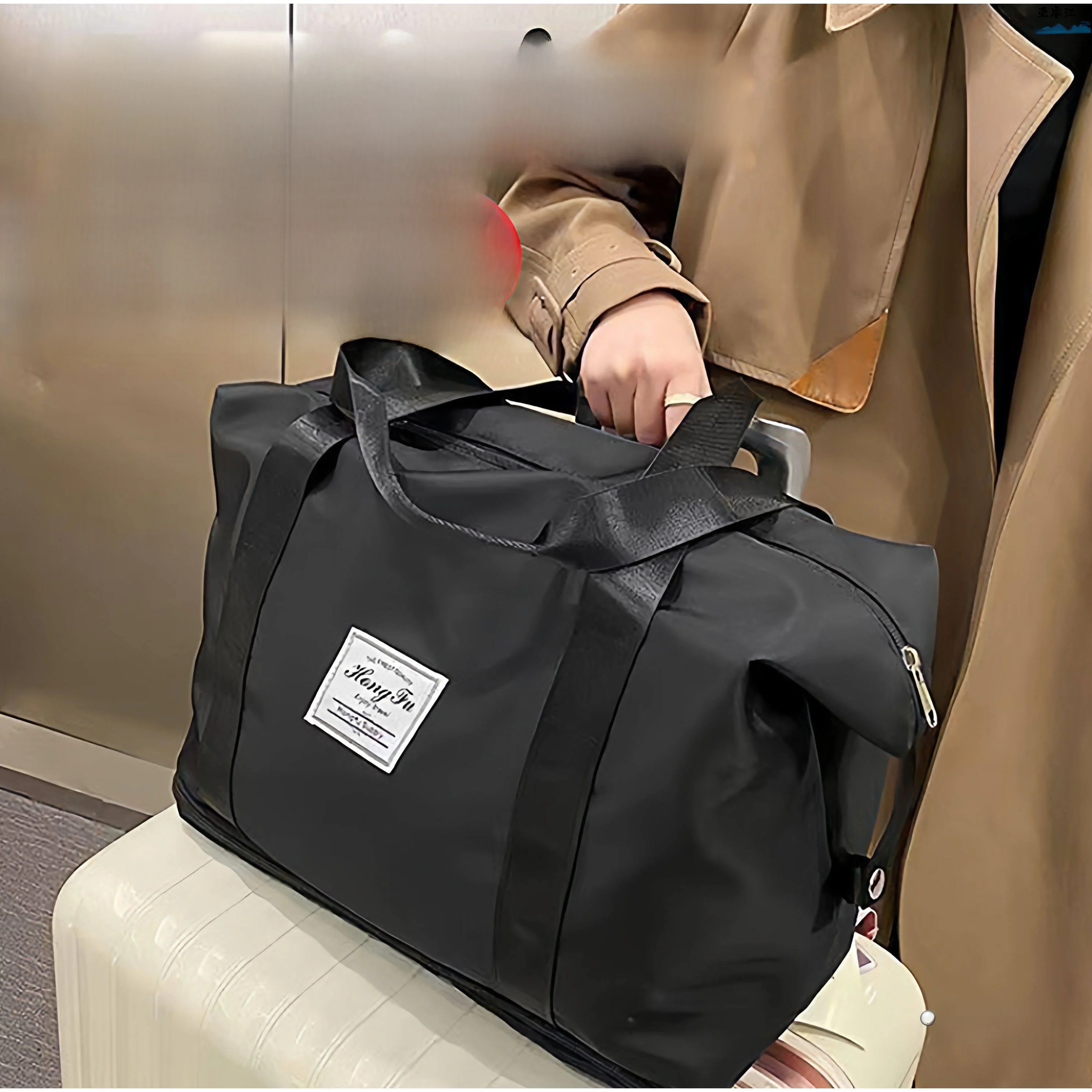 

Large Capacity Double Layer Women's Hand Carry Luggage Bag Portable Travel Bag Business Trip Storage Organizer Sport Bag