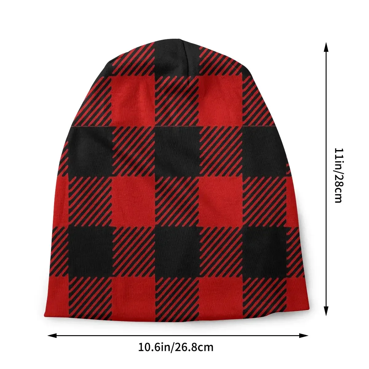 Red Plaid Pattern Caps Casual Autumn Winter Street Skullies Beanies Hat Unisex Male Spring Warm Head Wrap Bonnet Knitting Hats