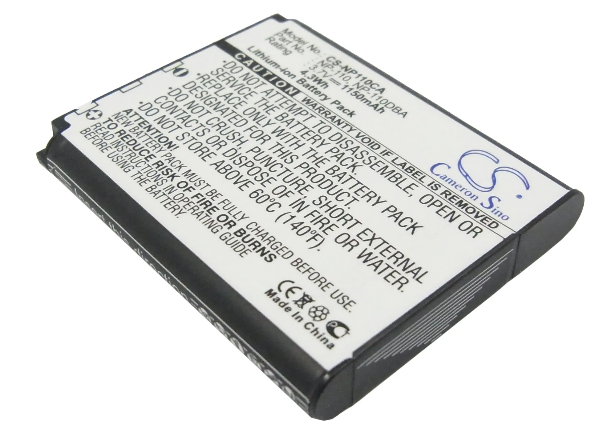 Cameron Sino Battery For Casio NP-110 NP-110DBA NP-110L NP-160 Exilim EX-Z2000 EX-Z200 Zoom EX-Z2000 Zoom EX-Z2000BK EX-Z2000PK