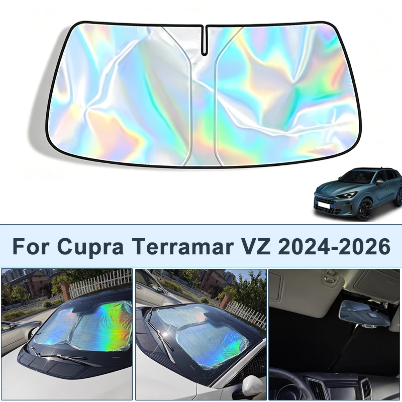 

Foldable Front Windshield Sun Shade For Cupra Terramar VZ 2024-2026 UV Reflective Sun Protection Cover Car Interior Accessories