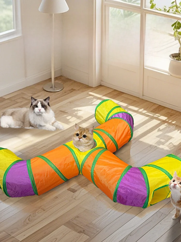  Stackable  Tunnel Toy Interactive Intelligence Building Pathway for Cats Pet Supplies  Toys by Shenghé