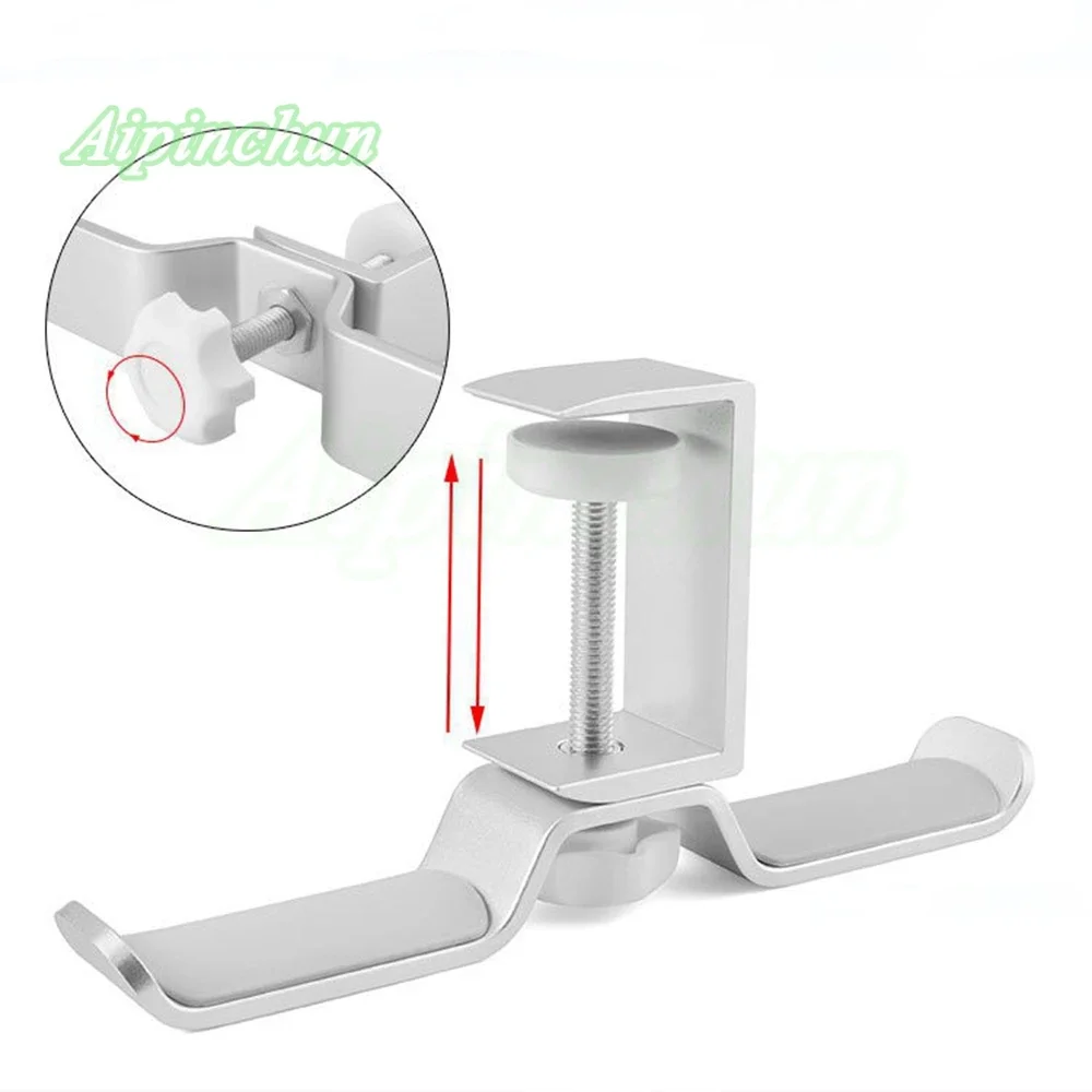 Aluminium Legierung Kopfhörer Halter Headset Halterung Aufhänger Metall Wand Clamp Haken Drehbare Doppel Kopfhörer Stehen Desktop Montieren