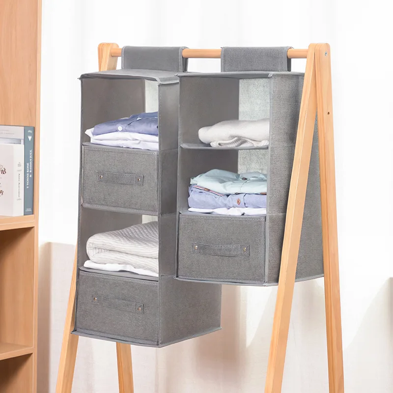 3/4/5 Layers Hanging Closet Drawer Style Storage Bag Wardrobe Storage Organisers Wardrobe Shelves for Pants Socks Underwear