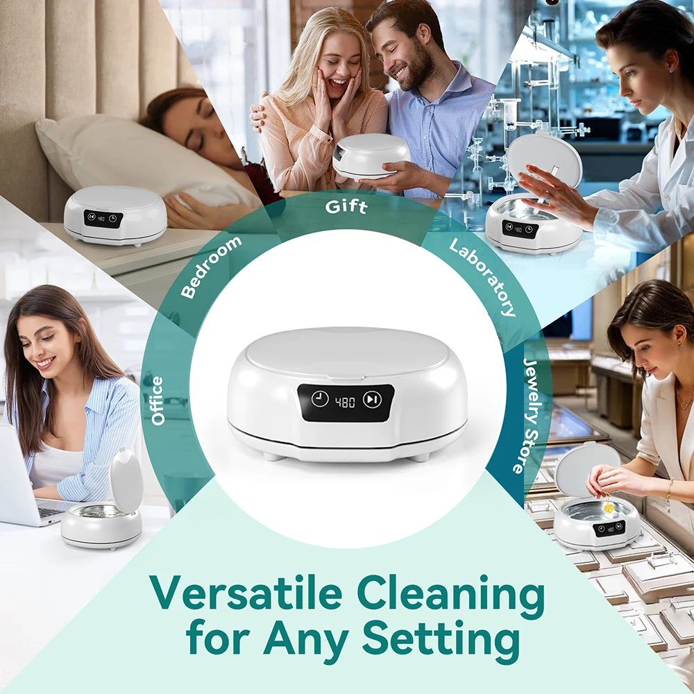 KUNPHY 超音波クリーナー 700 ミリリットル調整可能な大容量高速強力なジュエリーブレースメガネジュエリーソニッククリーニング家庭用