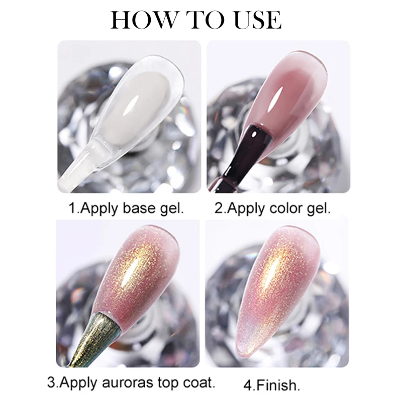 LILYCUTE 7 مللي Auroras معطف فوقي جيل للأظافر ليزر Auroras تأثير هلام طلاء الأظافر الأظافر مانيكير نقع قبالة UV LED لا مسح معطف فوقي