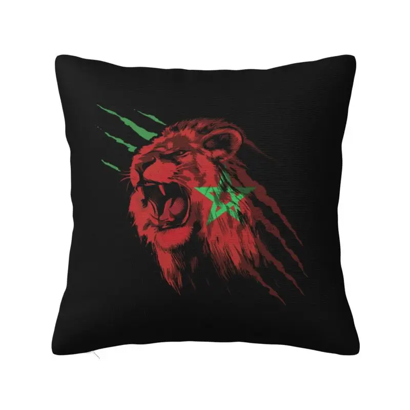 Custom Moroccan Atlas Lions Morocco Flag Pillow Home Decorative Nordic Cushions for Sofa Square Pillowcase