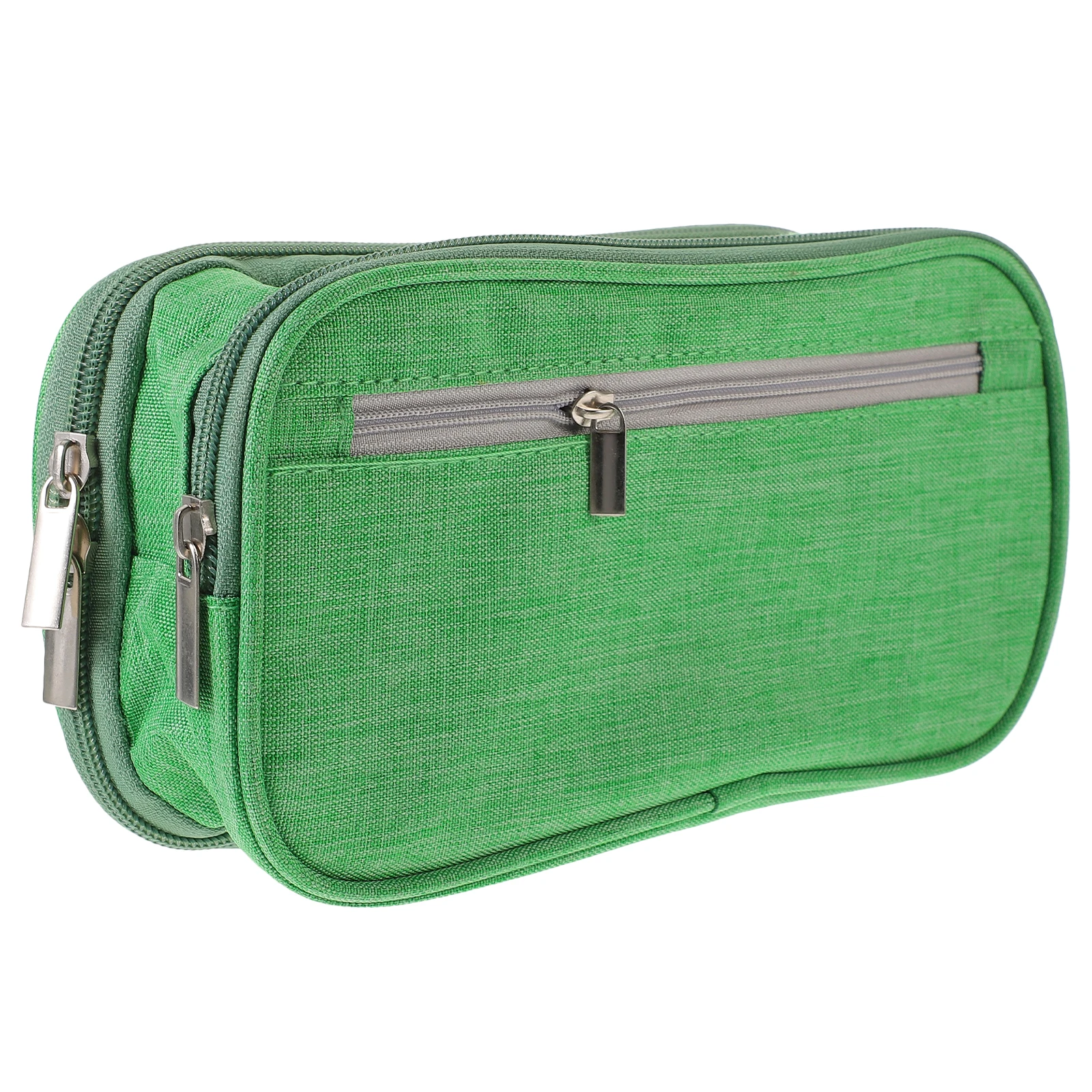 

Simple Design Large Capacity Multi-Layer Zipper Bag Portable Case Organizer For Stationery Coins School Supplies Nylon Pencil