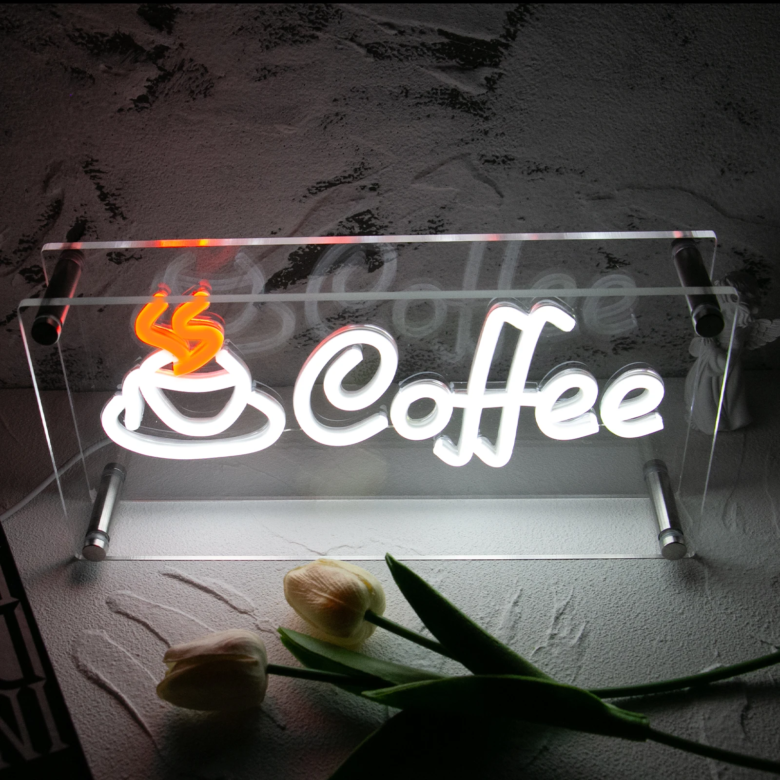 Coffee Shop Neon Sign LED Acrylic Night Lights Desk Sign-USB Home Room Party Club Decor Store Art Decoration Birght Panel Lamps