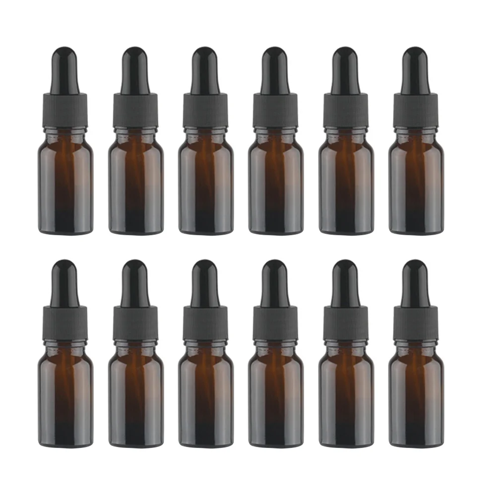 

12 Pcs Reagent Bottle Perfume for Travel Containers Amber Essential Oil Bottles Small Dropper Miss