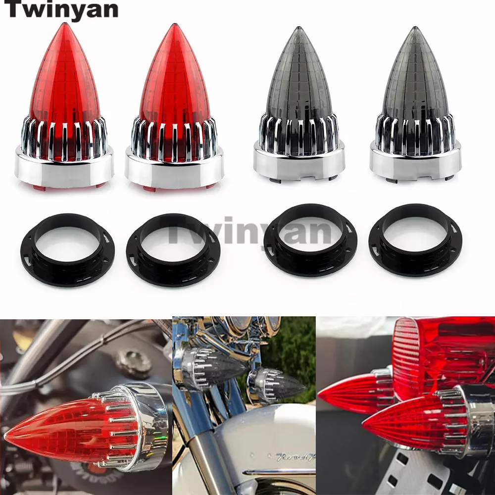 82mm Motorcycle Turn Signal Light Cover Lamp Lens Ring For Harley Davidson Touring Road King FLHRC FLHTK FLSTC FLHTC 1986-2021