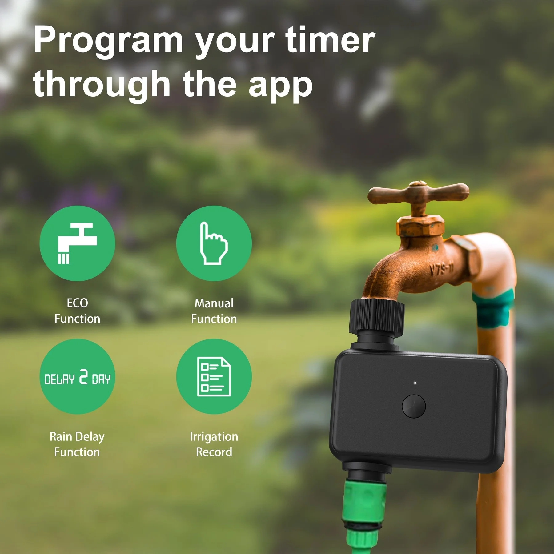 Smart Watering Timer IP55 Bluetooth WIFI Garden Automatic Irrigation System Drip Sprinkler Controller Valve Smart Life Tuya