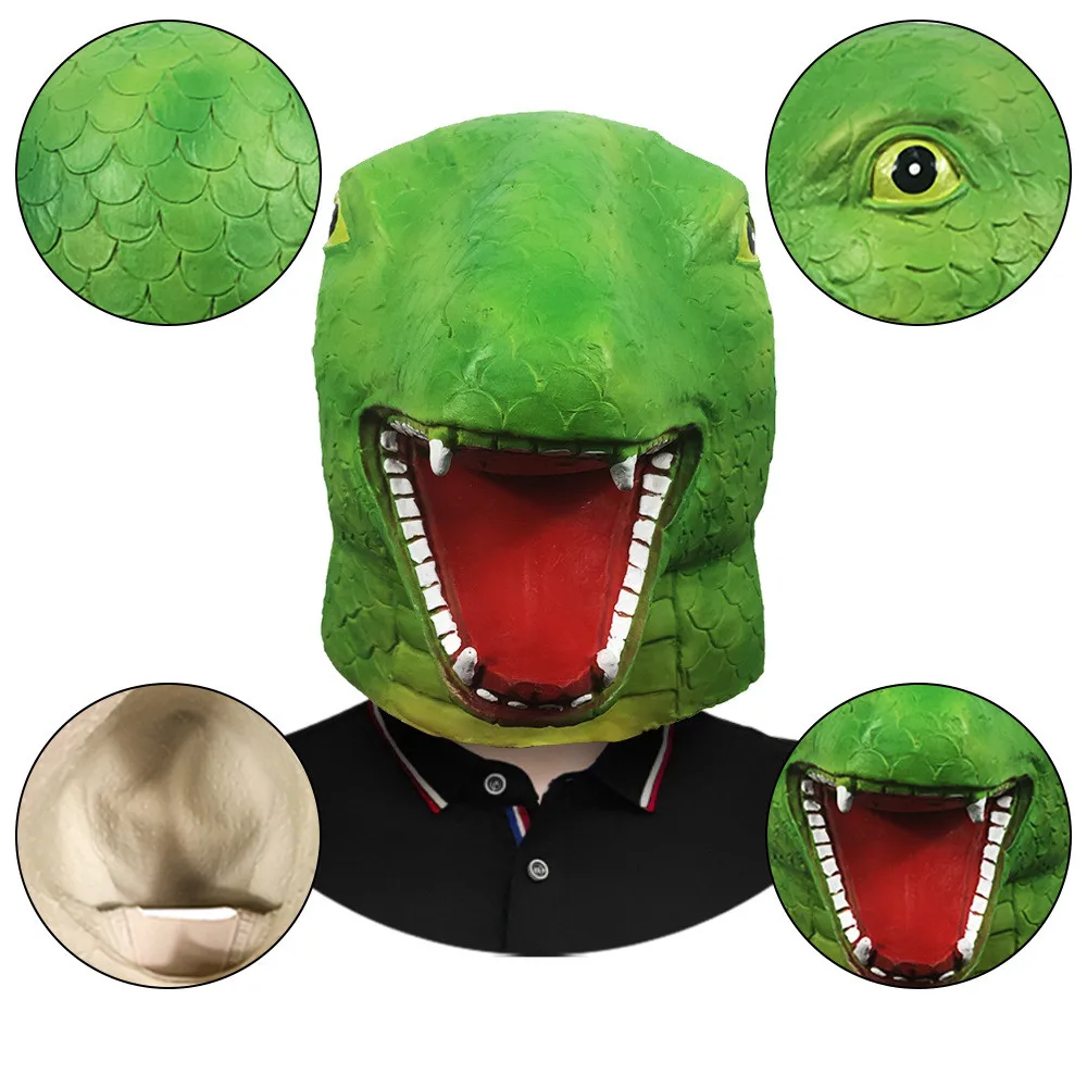 Lustige Maskerade-Maske Schlangenkopfbedeckung für Tierpartys, Cosplay, Karneval und Festivals – Detail 4
