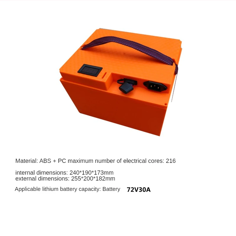 48V 60V 72V 20Ah 30Ah Lithium Battery Case 18650 21700 Li-ion Battery Storage Boxes e-bike Scooter Battery Storage Plastic Case