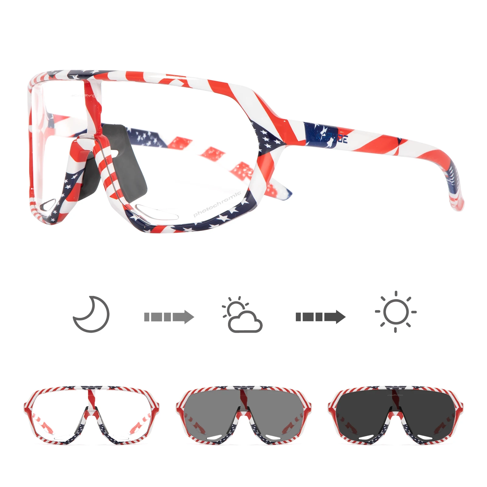 KAPVOE Outdoor Sport Meekleurende Fietsen Zonnebril UV400 Racefiets Fietsbril voor Mannen Vrouwen MTB Rijden Fietsbril