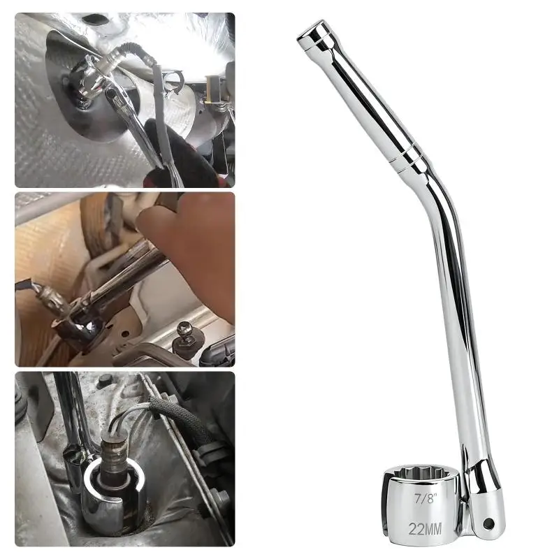 Oxygen Sensor Flex Head Wrench Adjustable Spanner Socket 22mm 7/8in Heavy Duty Easy To Install Removal Tool For Car Accs