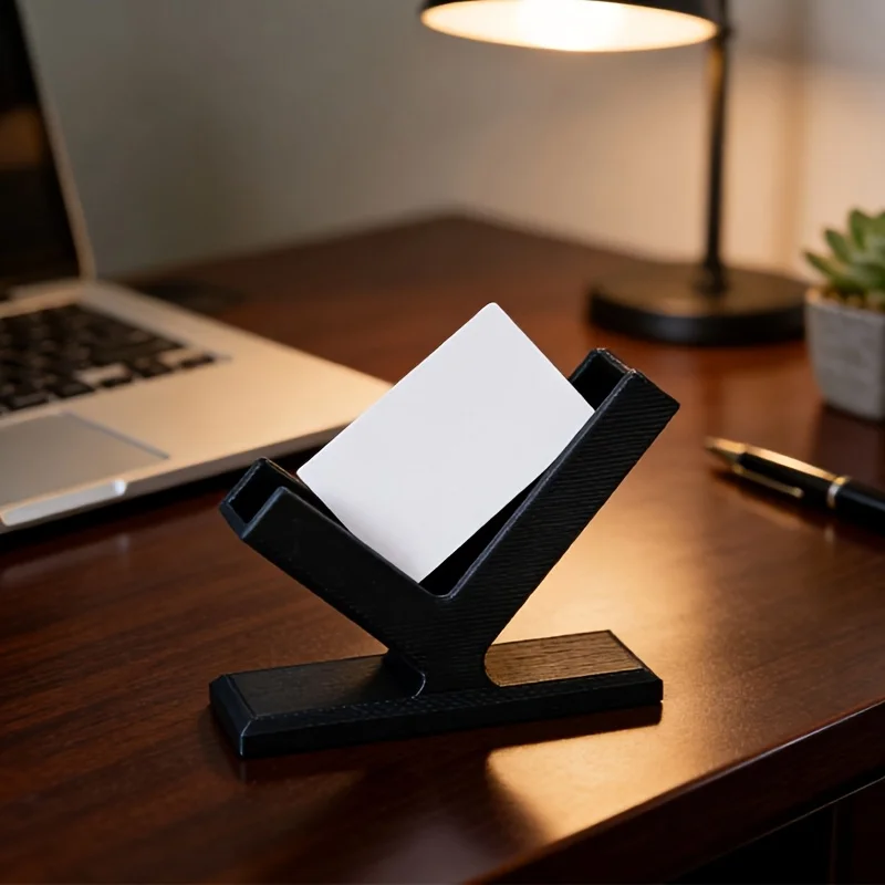 1Pc Industrial Style Business Card Holder Desktop Card Display Stand Simple Office Desk Organizer