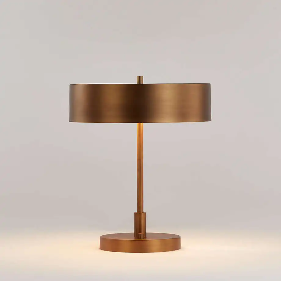 

Wholesale Direct Sale Indoor Living Room Reading Room Brass Shade Antique Burnished Brass Table Lamp