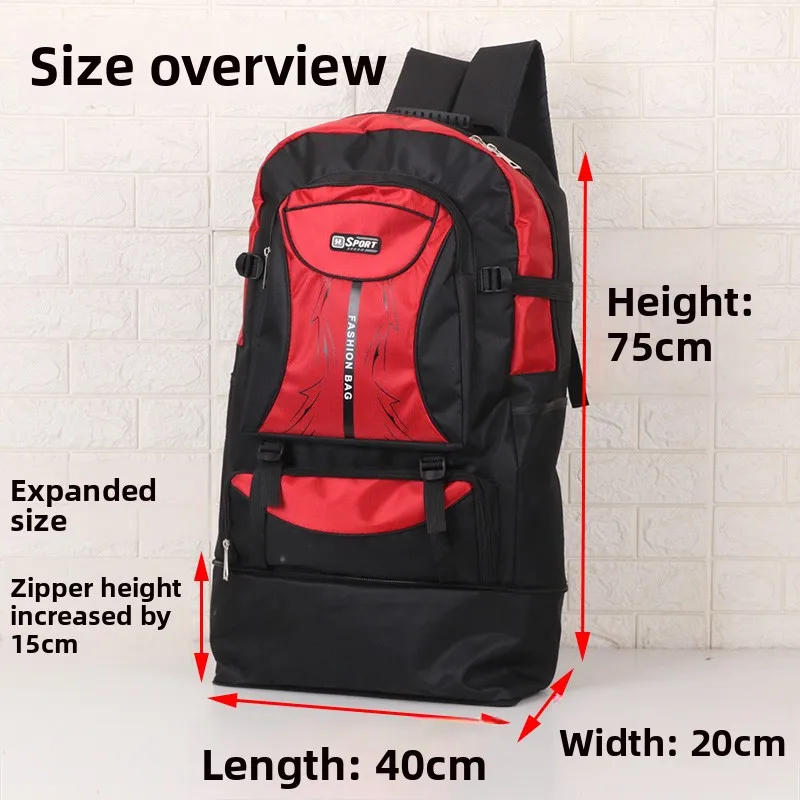 Outdoor Large Capacity 130L Sports Climbing Bag Men's Expandable Double Shoulder Backpack Men's Rucksack Worker Luggage Bag