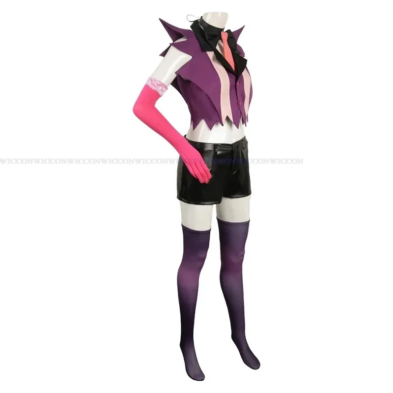 2025 11 Hazbin Dust Outfit disfraz de Hotel conjunto de baile de tubo Sexy ropa Anime Cosplay Angel Onsie fiesta de Halloween Uni