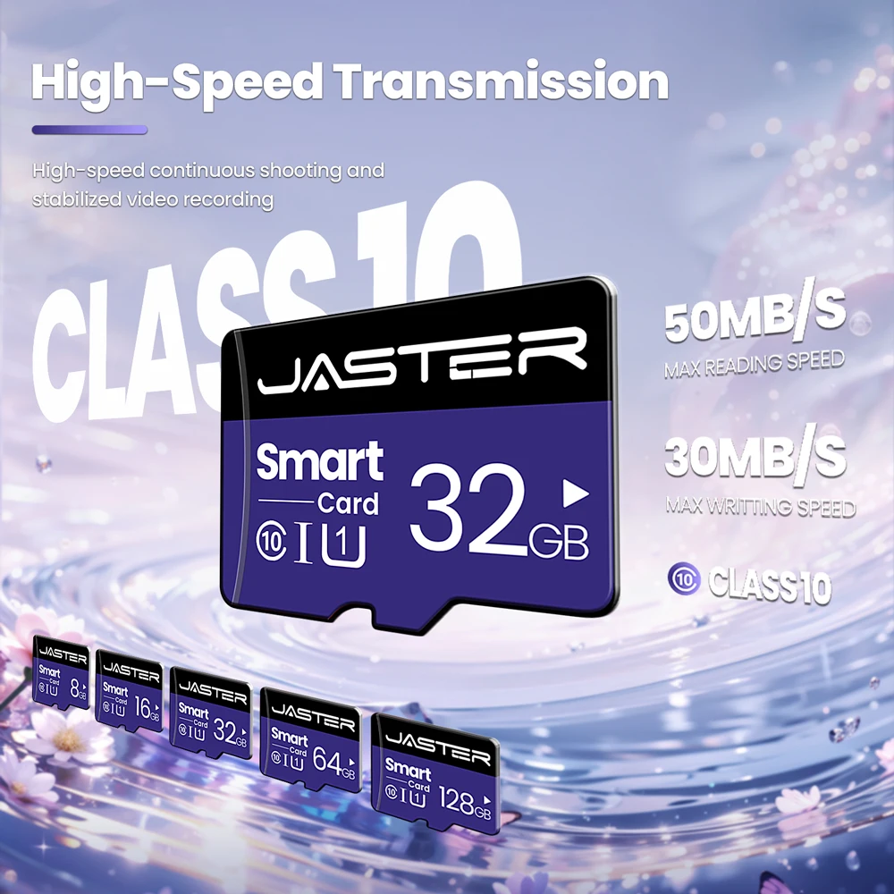 Szybka karta pamięci do odczytu i zapisu 128GB SD, zewnętrzna pamięć masowa 64GB, fioletowa karta TF 32GB, czytnik kart prezentowych 16GB 8GB, 100% rzeczywista pojemność. — zdjęcie produktu 5