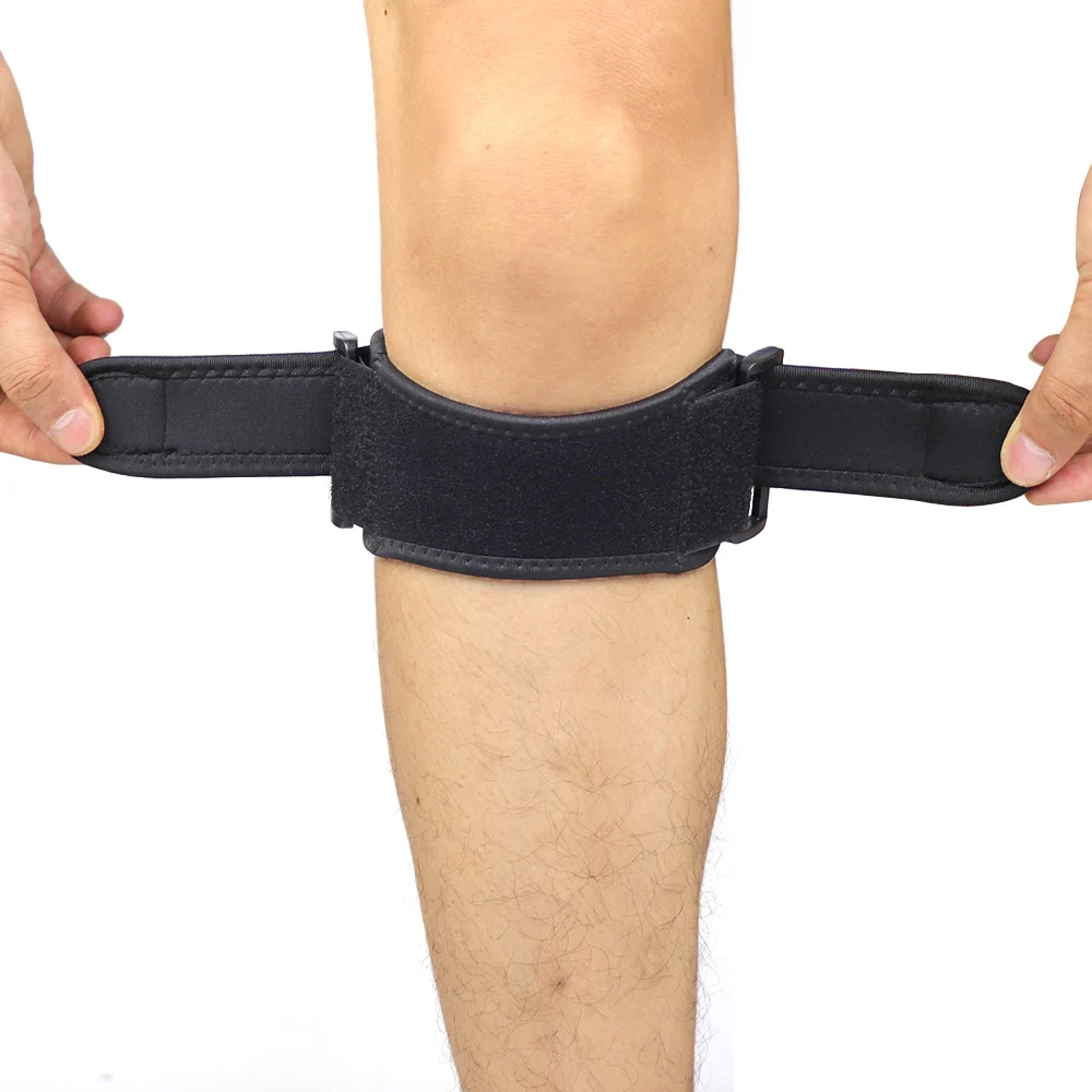 Einstellbare Knieschoner Knie Schmerzlinderung Patella Stabilisator Klammer Unterstützung für Wandern Fußball Basketball Laufen Sport