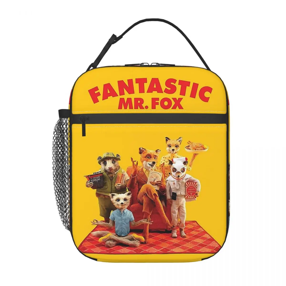 Fantastic Mr Fox Movie Poster Insulated Lunch Bag for Women Kids Leakproof Food Boxes Thermal Lunch Box Tote
