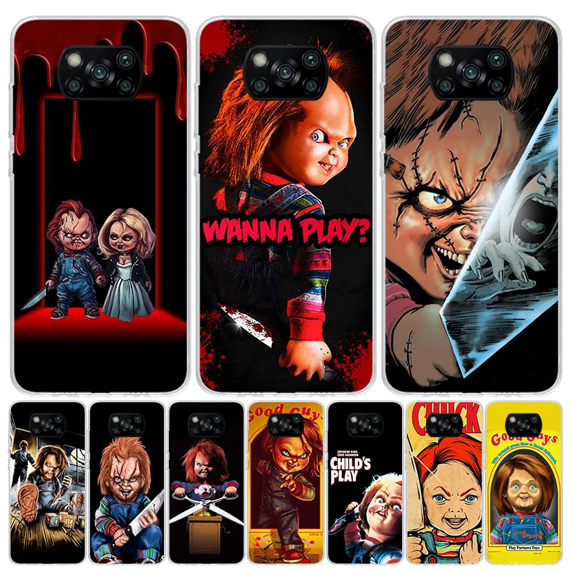 Chucky-funda de juego para niños, funda de teléfono para Xiaomi Redmi Note 10 9 9S 8 8T 7 5 Pro Mi 12T 11T 10T 9T 12 11 Lite A3 A2 Trend Fundas