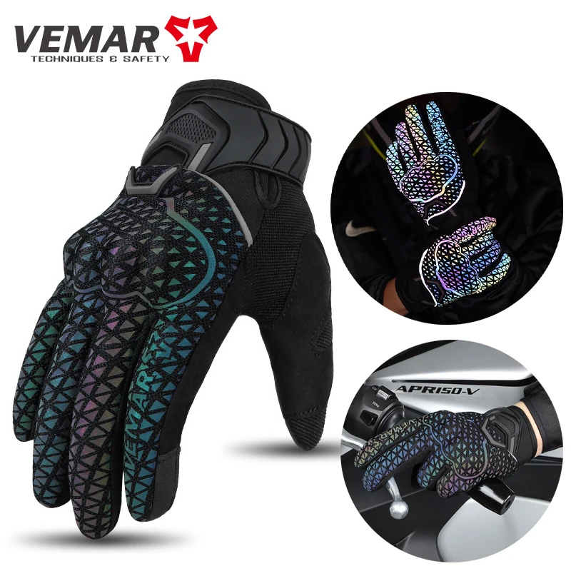 

Colorful Reflective Motorcycle Cycling Gloves for Man Motocross Gloves Anti-fall Motorbike Gloves Moto Biker Gloves Touchscreen