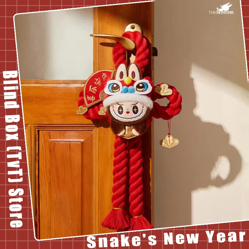 Genuine Golden Snake Happy New Year Series Labubu Hangings Toys Doll Anime Figure Desktop Ornaments Collection Gift 2025 New