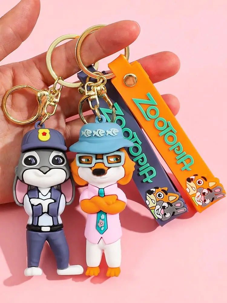 Disney Nouveau Anime Zootopia 2 Figure mignon PVC poupée voiture porte-clés accessoires sac pendentif charme parfait cadeau de noël pour elle 3