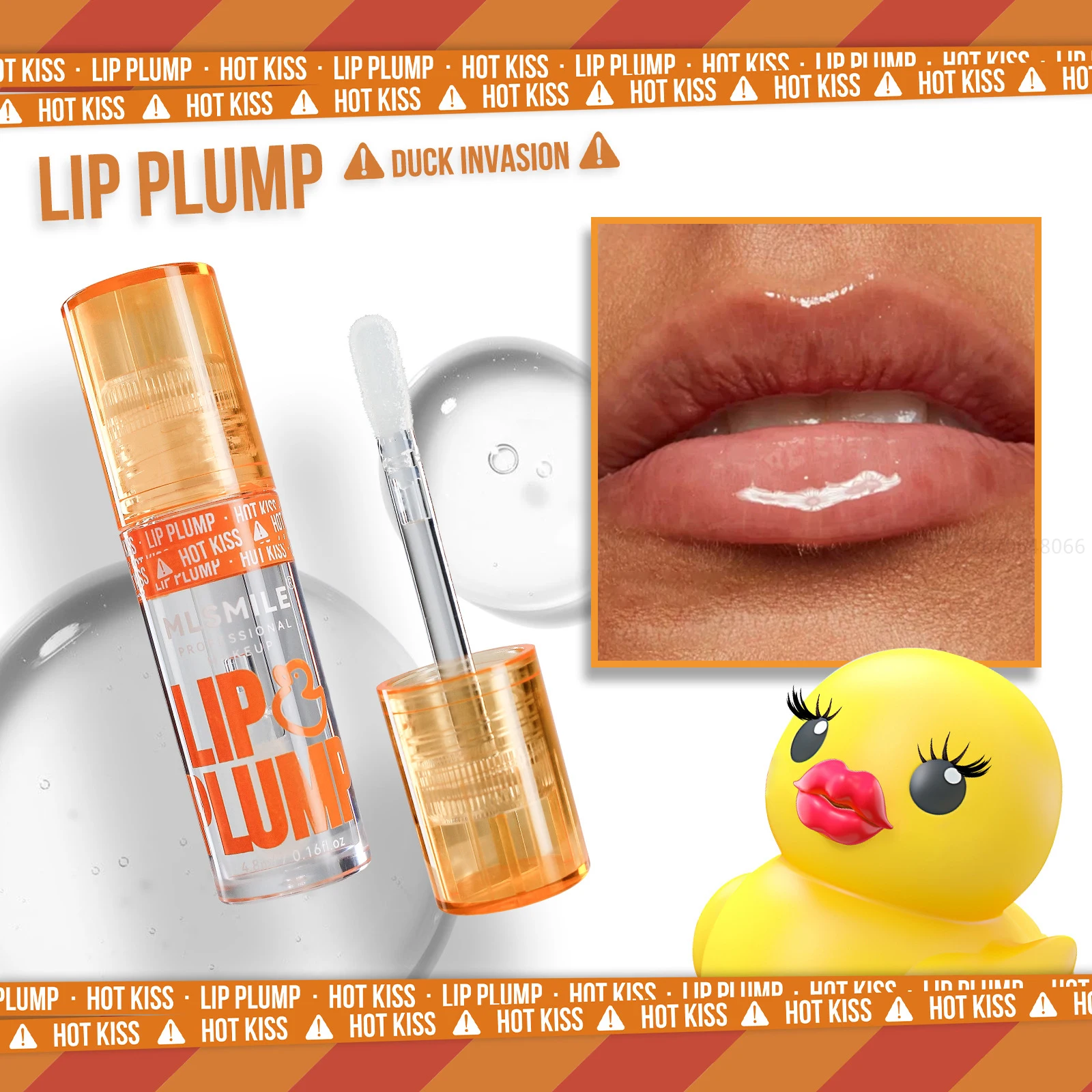 Cute Duck Lip Gloss Crystal Jelly Lip Oil Non Sticky Sexy Plumping Transparent Lipstick Mirror Pearlescent Moisturizing Lip Balm