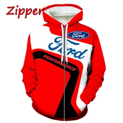 Fashion European and American men's hoodie 3D printed Ford driver full print leisure sports hoodie popular fashion coat