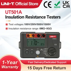 UNI-T UT501A Insulation Resistance Testers 1000V Digital Milliohm Meter 5GΩ Ohm Tester Auto Range
